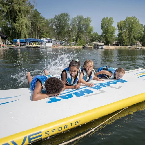 Vista 5 de Rave Sports Inflatable Aqua Mat, Platform and Swim Dock with Dropstitch PVC Construction