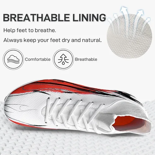 Vista 3 de Zapatos de fútbol para hombre, botines de fútbol atléticos, de alta calidad, transpirables, antideslizantes, para exteriores, para entrenamiento