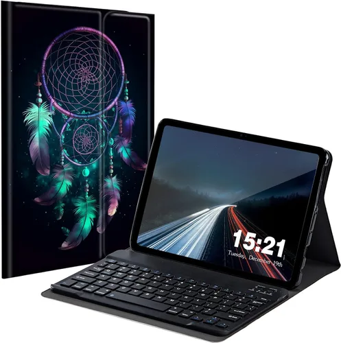 Vista 18 de Funda de teclado para Samsung Galaxy Tab S6 Lite 2022/2020, Galaxy Tab S6 Lite SM-P610/P613/P615/P619 con teclado Bluetooth inalámbrico desmontable