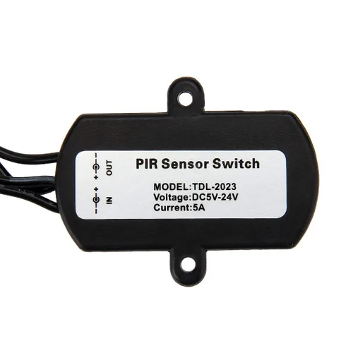 Vista 4 de Interruptor de sensor de movimiento activado por movimiento con cable de acoplador de CC SUPERNIGHT DC 5V-24V 5A PIR