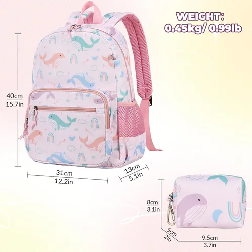 Vista 18 de Mygreen - Mochila escolar con bonitos diseños para niños y niñas, 11.5 x 15.7 x 5.1 pulgadas