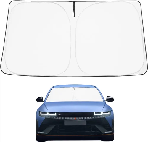 Vista 267 de Proadsy Parasol para parabrisas Rivian R1S 2022-2025 2026 de 4 capas plegable, protector de parasol frontal que bloquea los rayos UV, mantiene