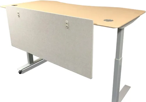 Vista 2 de ApexDesk Artsonic - Divisor de panel de tocador de doble uso de 54 pulgadas, hecho de fibra de poliéster con abrazaderas para escritorio de pie