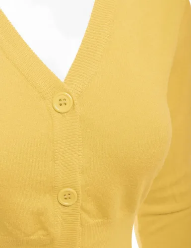 Vista 4 de Cárdigan corto de manga 34 para mujer (S-XXL)