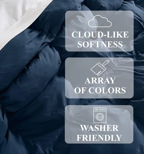 Vista 9 de TRULY SOFT Cloud Puffer - Juego de edredón de microfibra beige de 2 piezas, con temática sólida, para hombres y mujeres, certificado Oeko-TEX