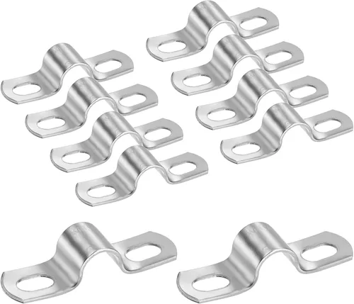 Vista 56 de M METERXITY Paquete de 3 abrazaderas de conducto, correa rígida de acero inoxidable 304 de 3-1/2 pulgadas M89 U con 2 agujeros