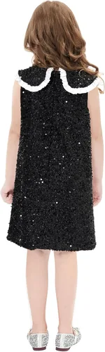 Vista 6 de Vestido de lentejuelas brillantes para niñas, vestidos de fiesta de princesa para niñas pequeñas, traje de cumpleaños, vestidos para ocasiones