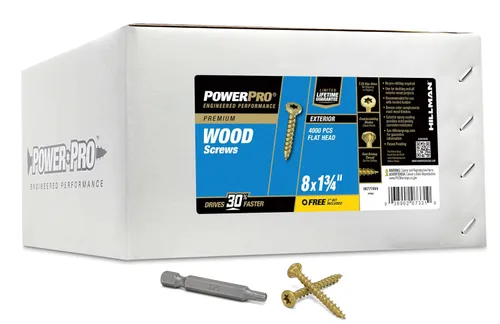Vista 12 de Power Pro Tornillos de madera para exteriores de alta calidad, tornillos de cubierta multiusos #8 x 1-1/2 pulgadas para proyectos al aire libre