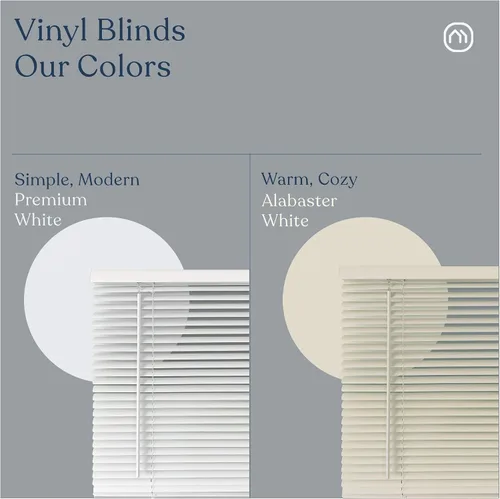 Vista 5 de Mood Mini persianas Persianas de 12 pulgadas para ventanas Tratamiento de ventana de vinilo inalámbrico de 1 pulgada Blanco premium 12 x 72