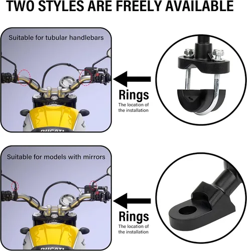 Vista 5 de Soporte de teléfono para motocicleta con amortiguación de vibración, diseño de rotación de 360 grados, soporte de teléfono para bicicleta y más