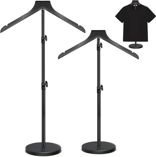Vista 9 de Soporte para camisetas (negro, 44.5 pulgadas con soporte para sombreros, 1 unidad)