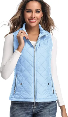Vista 2 de Chaleco para exteriores de mujer chaleco acolchado ligero con cremallera y cuello alto