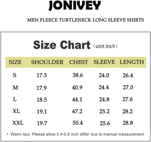 Vista 3 de Camisas de manga larga con cuello alto y forro polar para hombre