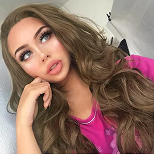 Vista 34 de 613 Peluca rubia realista sin pegamento con encaje frontal, peluca ondulada larga para mujeres blancas, 613 HD con encaje frontal, línea de cabello