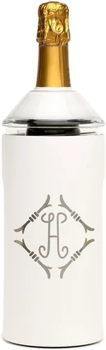 Vista 6 de Enfriador de botellas de vino y champán de Vinglacé personalizado, un regalo personalizado único para los amantes del vino (azul frío)
