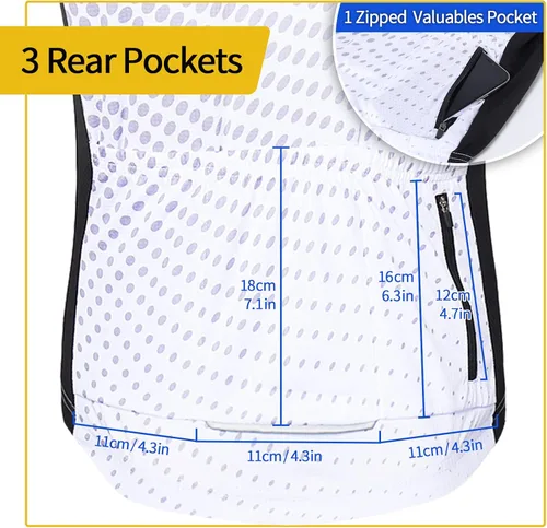 Vista 2 de ARSUXEO Camiseta de ciclismo para hombre, manga corta, camisa de bicicleta de montaña, bolsillos con cremallera superior MTB reflectante