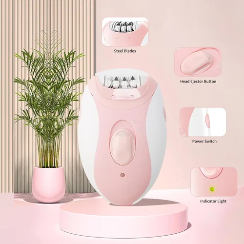 Vista 2 de Depiladoras para mujeres, depiladora facial para mujeres, depiladora facial inalámbrica con 2 velocidades, dispositivo de eliminación de vello