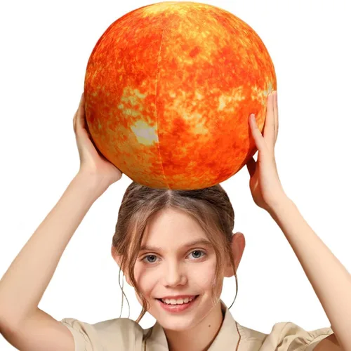Vista 5 de Planeta 3D ultra realista, luna, tierra, el sol, almohadas de juguete de felpa, para niños, adolescentes y adultos, para maestros y padres, juguete