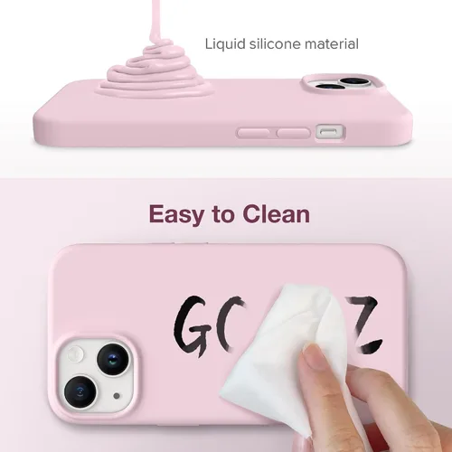 Vista 8 de GONEZ Funda magnética para iPhone 13 y iPhone 14, compatible con MagSafe, forro de microfibra antiarañazos y protector de pantalla, funda de Rosa