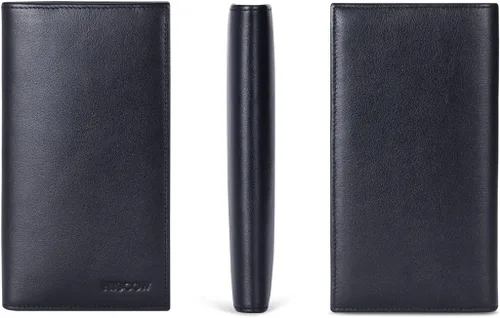 Vista 9 de HISCOW Funda minimalista para chequera, cuero de grano completo