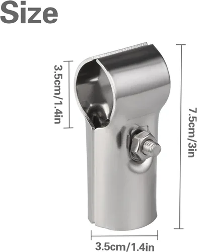 Vista 2 de 6 abrazaderas T de riel extremo de 1 3/8 pulgadas, abrazadera en T para valla de eslabones de cadena, abrazaderas de panel T para tubo de diámetro