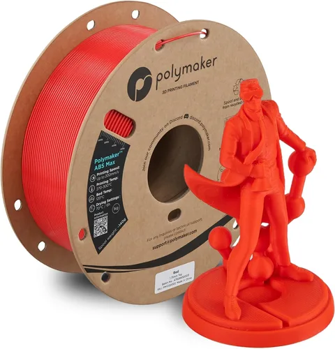 Vista 25 de Polymaker Filamento ABS Pro para impresora 3D de 0.069 pulgadas, color negro, ABS de grado de ingeniería de 2.2 lbs con alta resistencia al calor