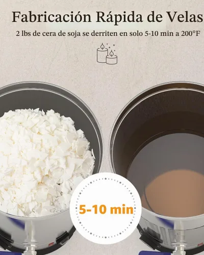 Vista 4 de Derretidor de cera para hacer velas, [12.7 cuartos de galón] derretidor eléctrico de cera de vela de gran capacidad con control de temperatura