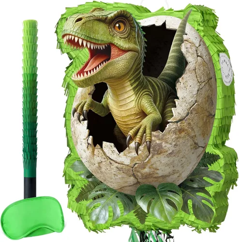 Vista 120 de Piñata de dinosaurio - Suministros de fiesta de cumpleaños de dinosaurios