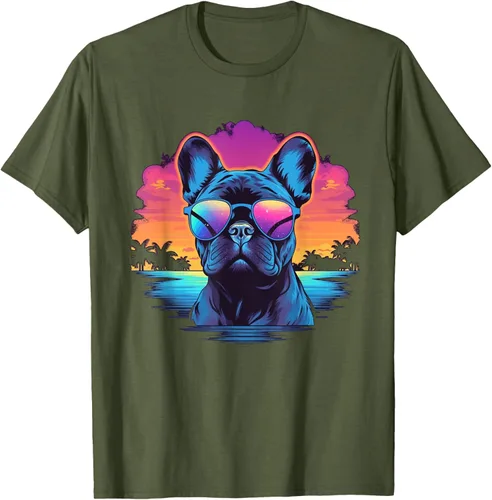 Vista 32 de Camiseta de perro Bulldog Francés para hombres y mujeres, Negro