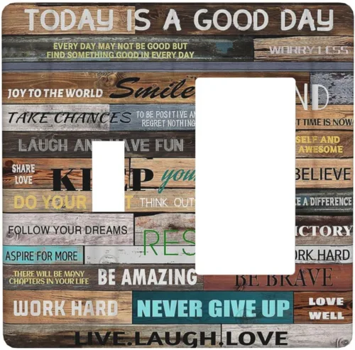 Vista 33 de Cubiertas de pared de lodge rústico retro con diseño de osos, ciervos y animales salvajes. Placas de pared dúplex simples para interruptor de luz.