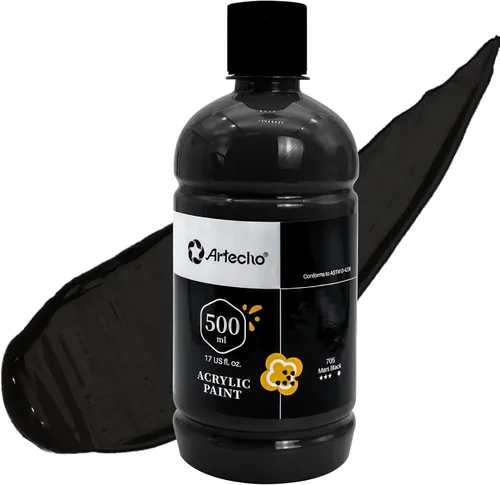 Vista 36 de Artecho Juego de pintura acrílica de 12 colores en envases grandes (500ml/17oz), pintura para manualidades artísticas para suministros de arte