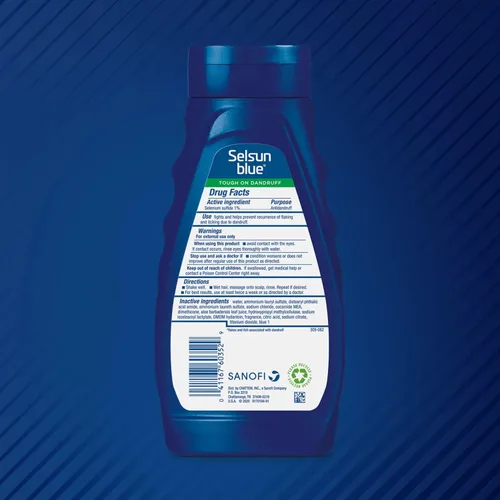 Vista 2 de Selsun Blue Champú hidratante anticaspa con aloe, 11 fl oz, sulfuro de selenio 1% (paquete de 3)