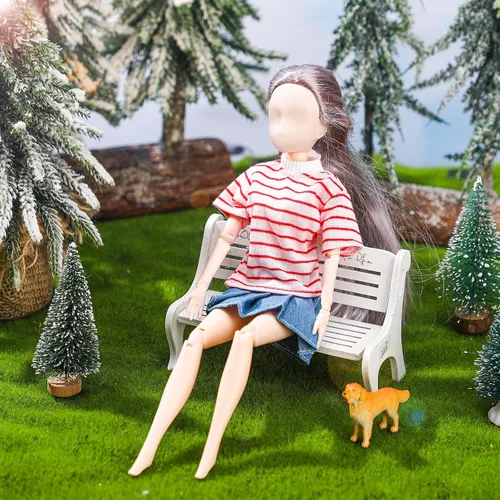 Vista 2 de 8 piezas de ropa de muñeca de Navidad para muñecas de 11.5 pulgadas, accesorios de muñeca, suéteres, pantalones de mezclilla, ropa regular de verano