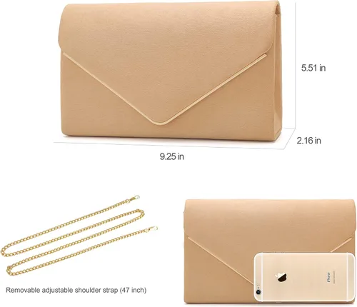 Vista 6 de MYLONI Bolsos de noche de gamuza sintética para mujer, bolsos de mano para mujer, bolsos de cóctel, graduación, boda, fiesta