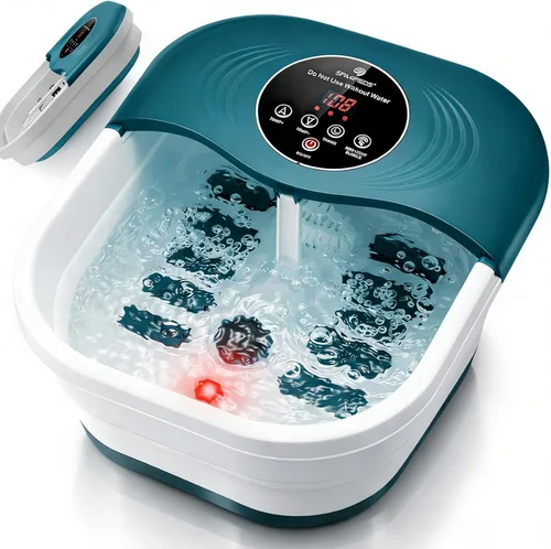 Vista 9 de SPA4PIEDS Masajeador de baño de pies con calor, chorros de burbujas, luz roja y temporizador, spa de pies de pedicura con control de temperatura
