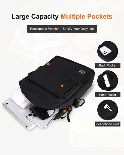 Vista 4 de Small Crossbody Bag Side Shoulder Bag For Men, Women Mini Messenger Bag