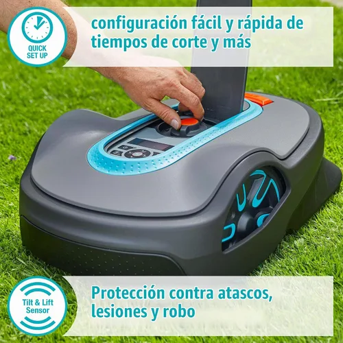 Vista 7 de GARDENA 15101-41 SILENO Life - Cortacésped robótico automático, con aplicación Bluetooth y cable delimitador, uno de los más silenciosos de su