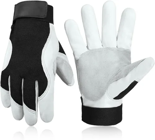 Vista 20 de HANDLANDY Guantes de trabajo para hombre y mujer, guantes de trabajo de mecánicos de uso general con pantalla táctil, guantes de trabajo flexibles