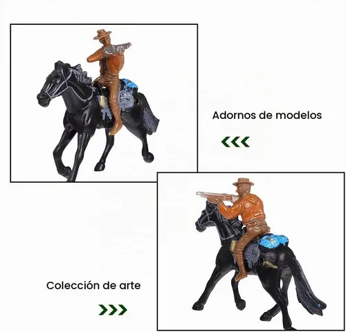 Vista 5 de Figuras occidentales, figuras de acción modelo, equitación de plástico indios, figuras de juego, 8 piezas