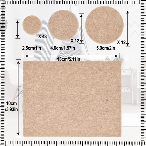 Vista 3 de 73 almohadillas de fieltro para muebles, protectores de suelo para sillas, autoadhesivos, protectores de patas de silla para suelos de madera dura