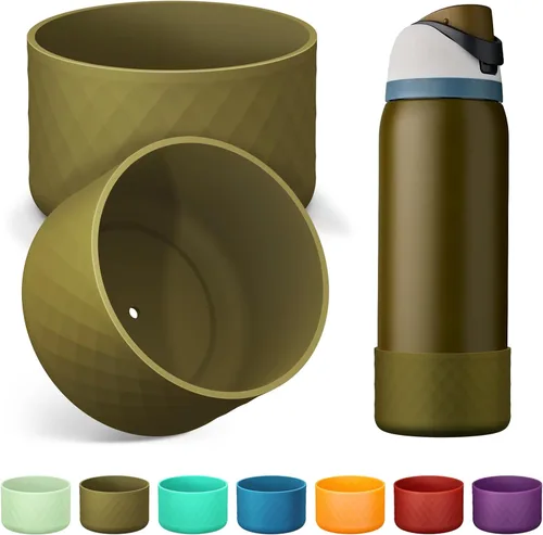 Vista 28 de 2 botas de silicona para botella de agua Owala de 24 onzas, 32 onzas, 40 onzas, funda protectora antideslizante para botellas de agua de acero