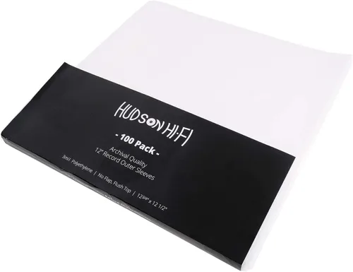 Vista 8 de Hudson Hi-Fi 100 fundas protectoras interiores y 100 exteriores para vinilos y discos, bloquea arañazos, estática, polvo y daños, sin ácidos