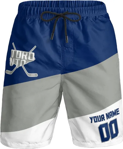 Vista 18 de Custom Hockey Men's Shorts Gifts for Men Casual City Youth Fans Sport Beach Shorts Add Name & Number Quick Dry