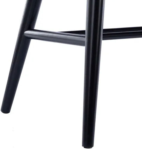 Vista 6 de DUHOME Banco de entrada, Banco de comedor negro con respaldo de espiral, Banco de madera de casa rural Windsor para vestíbulo, balcón, sala