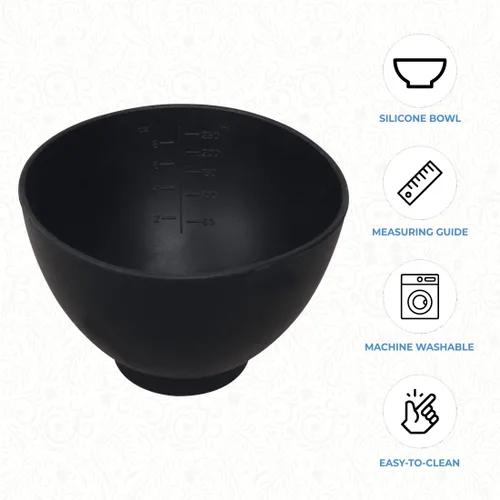 Vista 5 de ForPro Professional Collection Cuenco de silicona para mezclar, negro, flexible, inodoro, para mezclar tratamientos faciales, masajes, cuerpo