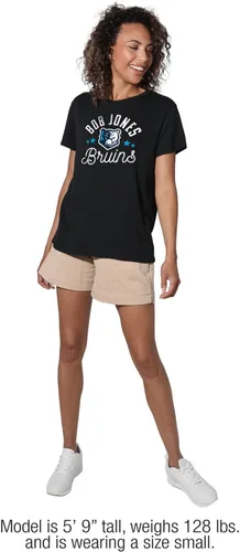 Vista 2 de Colección oficial de camisetas sueltas para mujer, color negro Bob Jones Bruins