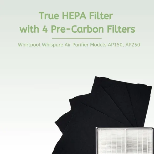 Vista 3 de Nispira Filtro HEPA verdadero (pequeño) con 4 filtros de precarbono compatibles con los modelos Whirlpool Whispure purificador de aire AP150 AP250