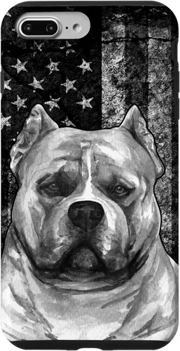 Vista 12 de Patriotic American Bully Dog on Grunge American Flag Dog Case for iPhone 17