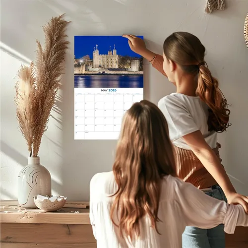 Vista 238 de Calendario de grises africanos 2025 2026 – Planificador mensual de pared de aves africanas – 12 x 18 pulgadas (abierto), calendario de pared