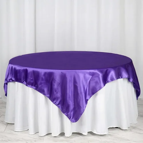 Vista 41 de Efavormart Paquete de 5 Sobremanteles Cuadrados de Satén de 60" para Decoraciones de Mesa de Bodas, Catering y Fiestas, Cubierta de Mantel Negro